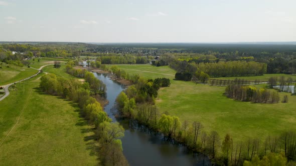 Myslecinek Bydgoszcz Gmina Osielsko Vistula river aerial