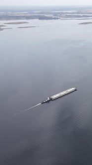 Vertical Video Aerial View of the Dnipro River  the Main River of Ukraine