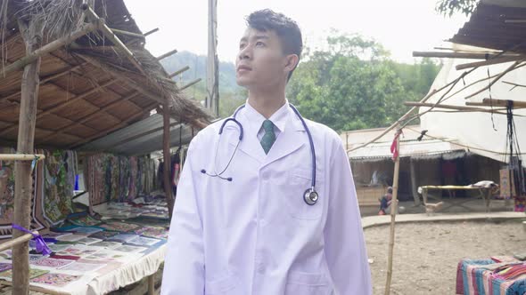 Asian Rural Doctor at Countryside