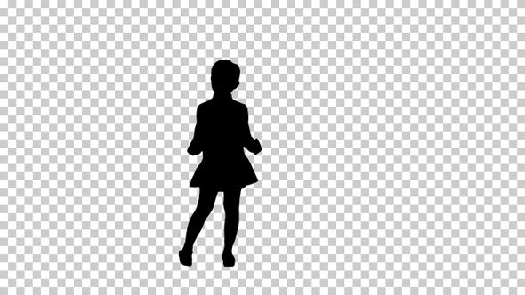 Silhouette  girl talking , Alpha Channel