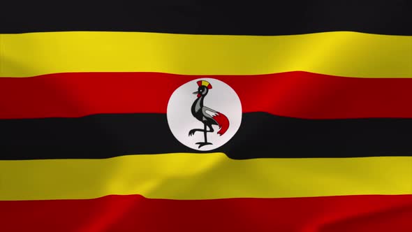 Uganda Waving Flag Animation 4K Moving Wallpaper Background