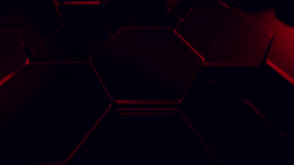3D Hexagon Red Background Loop