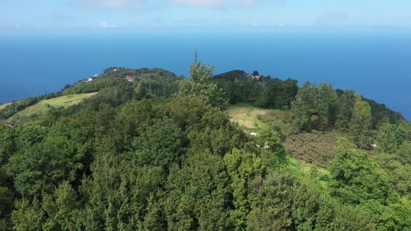 Trabzon City Village House Construction And Sea Aerial View