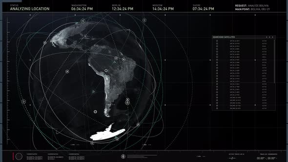 Identifying the position of the target satellite network on a map of Bolivia alt