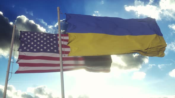 USA and Ukraine Flags