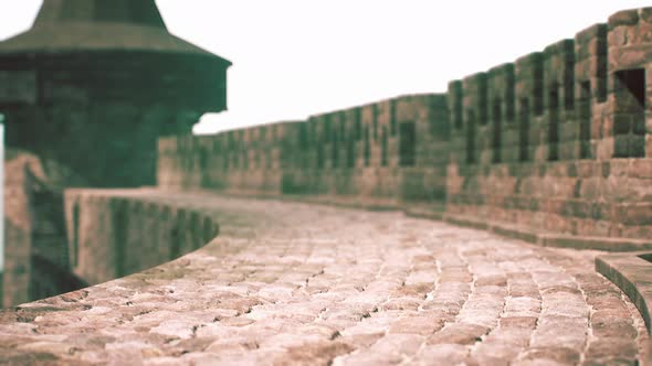 Old Castle Walls at the Sunset alt