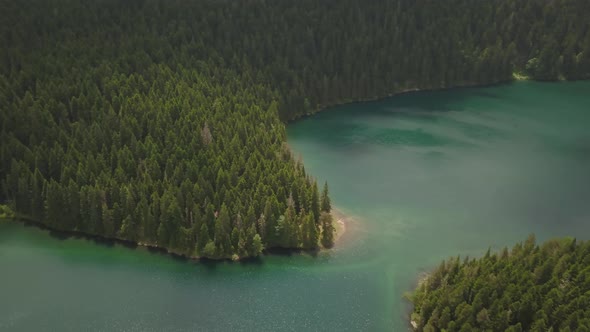 Aerial Footage of the Black Lake in National Park Durmitor