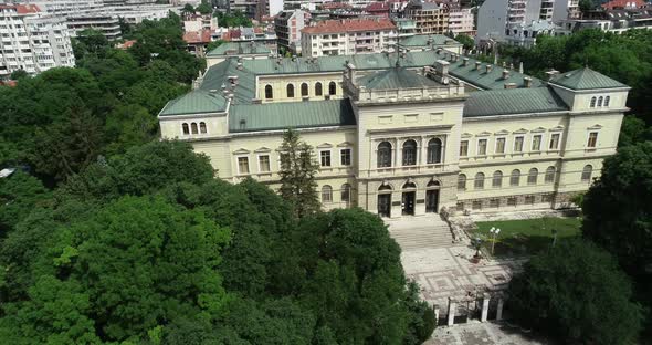 Aerial view of Varna archaeological museum. Varna is the sea capital of Bulgaria.