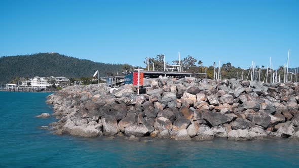 Beautiful Port of Airlie Beach As Seen From a Moving Boat Queensland Australia