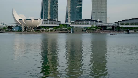 Marina Bay Sands is Integrated Resort Fronting Marina Bay View From Water at Daytime