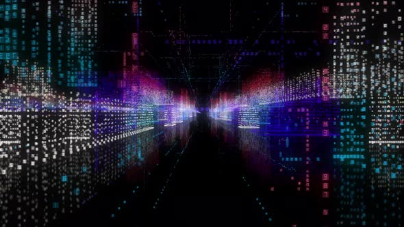 Seamless Loop Abstract Hologram 3D Smart City alt