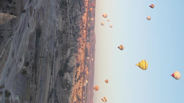 Vertical Video  Balloons in Cappadocia Turkey