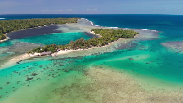 Drone aerial view of Erakor Island, Vanuatu, Port Vila