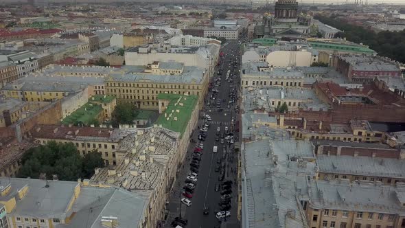 Aerial Shot Malaya Morskaya Street Overlooking St