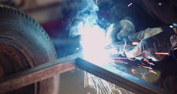 Industry - Welder Welding Steel Construction