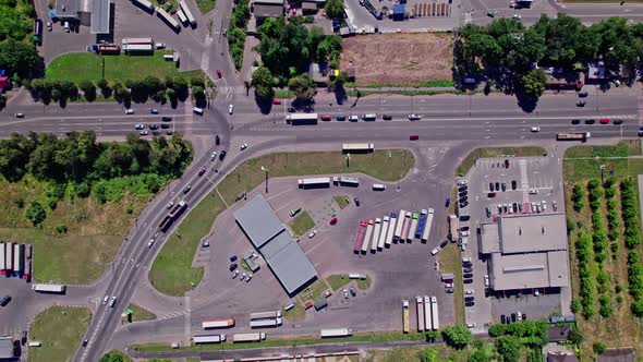 Traffic Cars Driving on a Road Intersection Crossing in City