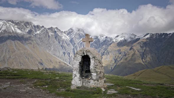 Religious monument and clouds