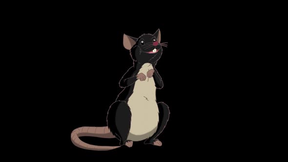 Black rat sitting and talking