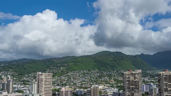 4K Clouds And Green Mountains