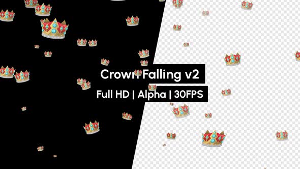 Golden King Crown Falling With Alpha