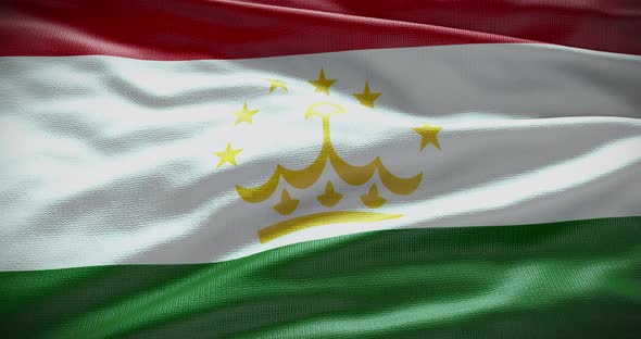 Tajikistan waving flag loop 4K