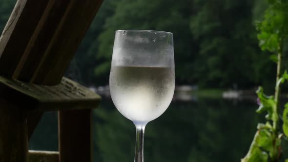 Glass of wine by the Lake