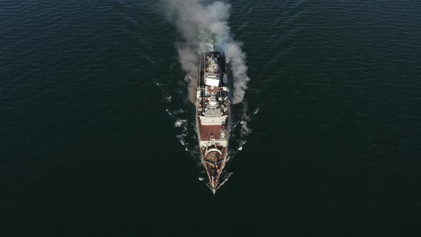 Combat Ship at Sea