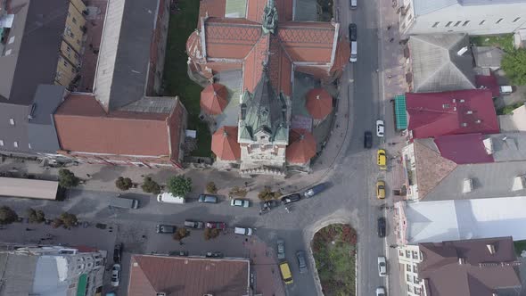 Aerial view of St Stanislus Church