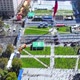 Marathon square Citizenship Plaza, Palace Moneda (Santiago, Chile, aerial view)  - VideoHive Item for Sale