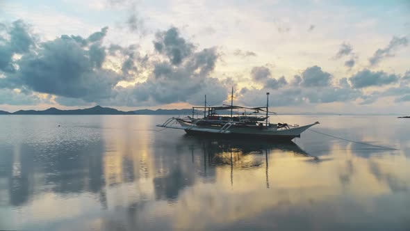 Thailand Boat Summer Sunset Dramatic Landscape