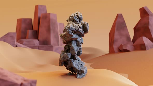 loop animation of Stone Monster Dancing, Hip Hop Dancing, 3d render