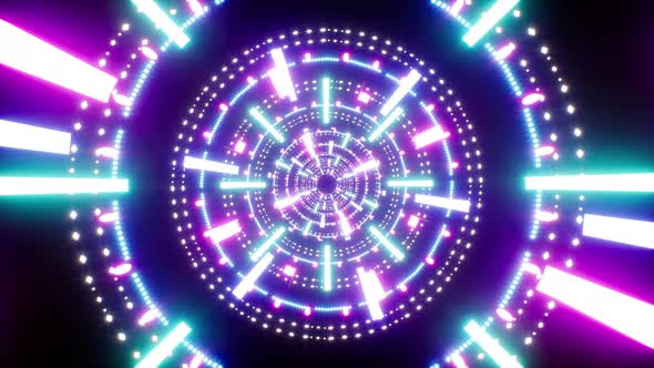 Neon Beam Glittering Portal Background Loop 4K
