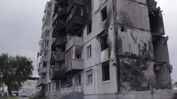 War in Ukraine  Destroyed Building in Borodyanka Bucha District