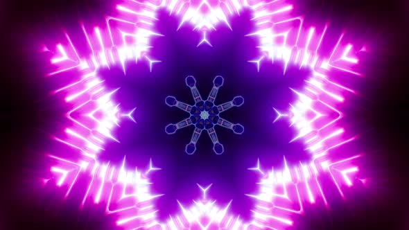 Powerful Blinking Neon Light Kaleidoscope 4K 01