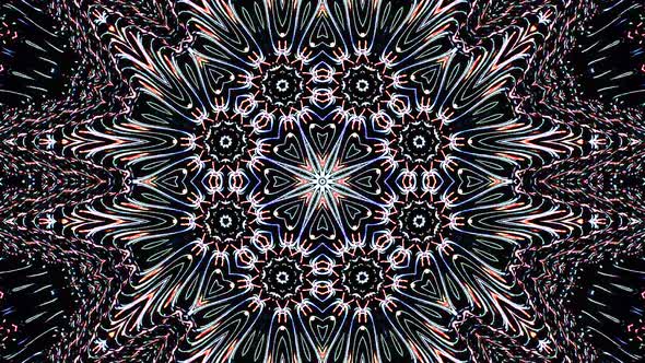 Abstract kaleidoscope shining beautiful red blue line smooth motion with shining light motion