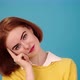 Woman with Red Hair Looks Smiling - VideoHive Item for Sale