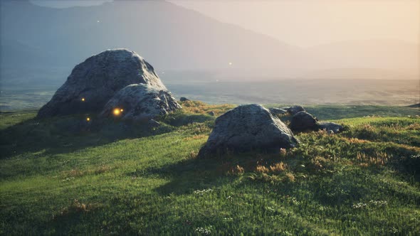 Alpine Landscape with Big Stones