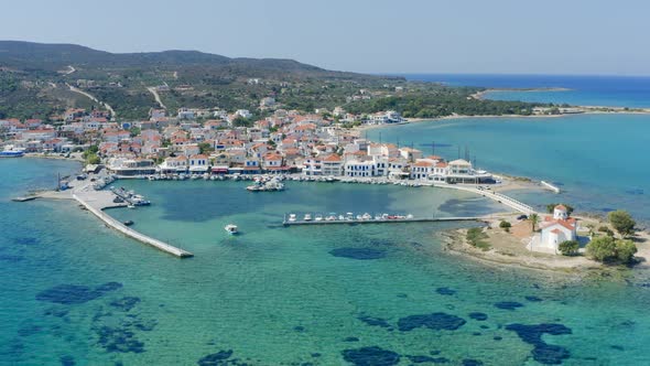 Elafonisos aerial drone view.