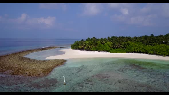 Aerial top view abstract of perfect resort beach break by aqua blue water and clean sand background 