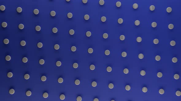 Dark blue background with white round dots