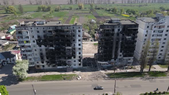 Bombed Building in Borodyanka Ukraine