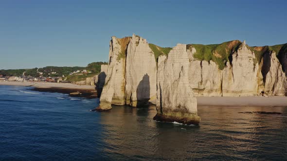 Natural Rocks on the Banks of the English Channel Forming Natural Arch Etretat