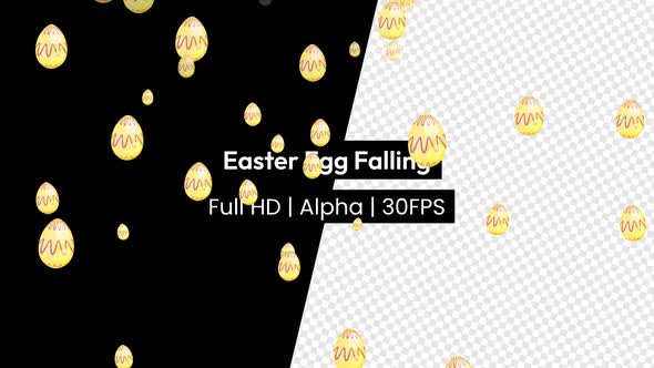 Yellow Easter Egg Falling with Alpha alt