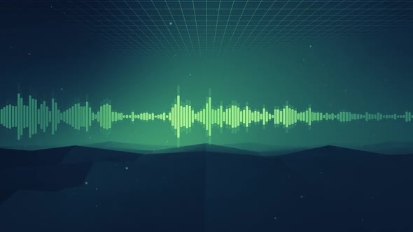 Audio Wave Digital VJ Landscape Loop