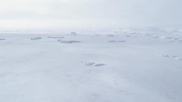 Polar Ocean Frozen Water Surface Aerial View