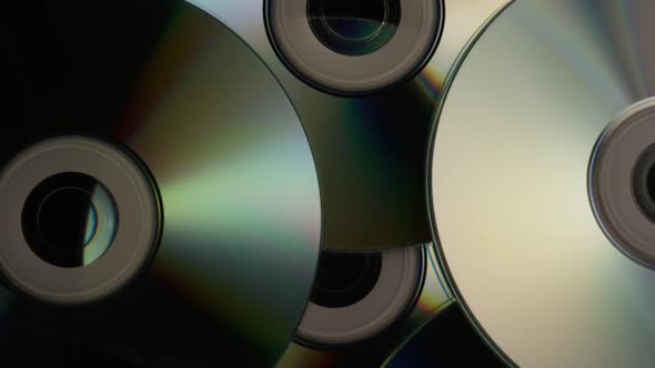 Rotating shot of compact discs - CDs 