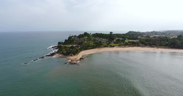 Aerial view of a resort and beach in Mermaids Baby in San Pedro Ivory Coast in Southwest Africa