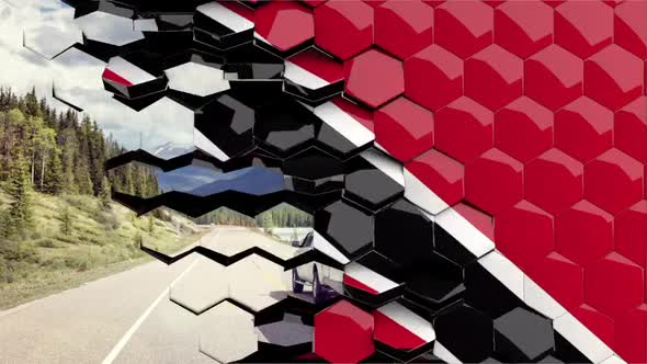 Trinidad and Tobago Flag Hexagon Transition - 4K Resolution