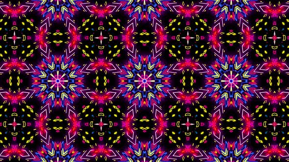 Futuristic kaleidoscope patterns VJ Loop Psychedelic motion Abstract Background