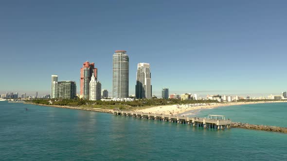 South Beach Miami Fl Usa Aerial Drone Footage